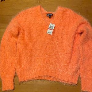 Fuzzy bright pink sweater